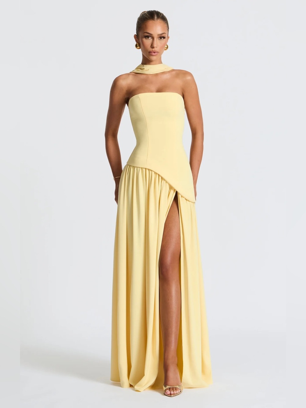 New BabyBoo Women MALIYAH MAXI DRESS LEMON Size Medium - Picture 12 of 16
